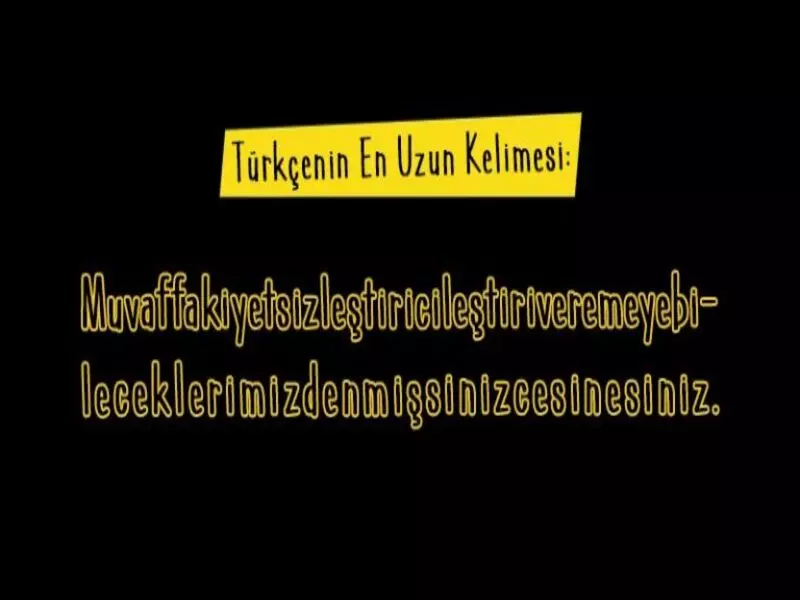 turkce en uzun kelime