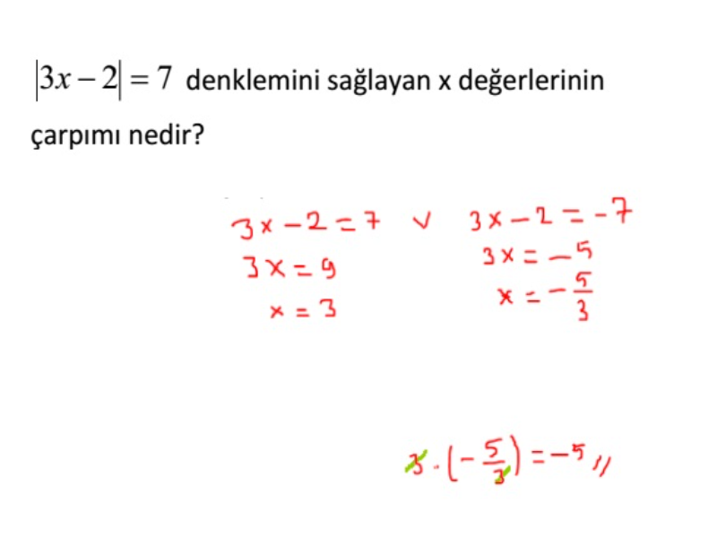 mutlak degerli esitsizlikler